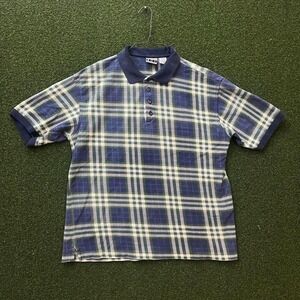 Vintage 90s Bugle Boy Flannel Plaid Polo Shirt